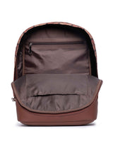 Women's Brown Vegan Leather Finish Casual Backpack - 12.5L