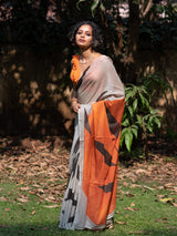 Women's White Pure Cotton Saree