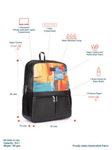 Women's Multicolor Vegan Leather Finish Casual Backpack - 17.5L