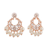 Women's Rose Gold Plated Beautiful Pearl Drop Earrings