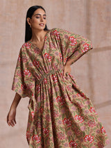 Women's Beige Casual Printed Dress
