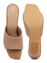 Women's Beige Casual Slip-On Sandals