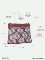 Women's Blue Vegan Leather Finish Sling Bag - 3.69L