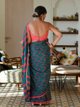 Women's Blue Pure Cotton Saree