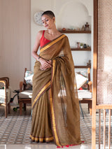 Women's Yellow Pure Cotton Saree