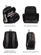 Women's Brown Vegan Leather Finish Casual Backpack - 17.5L