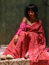 Women's Pink Modal Viscose Saree