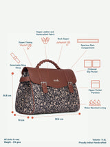 Women's Black Vegan Leather Finish Sling Bag - 11.6L