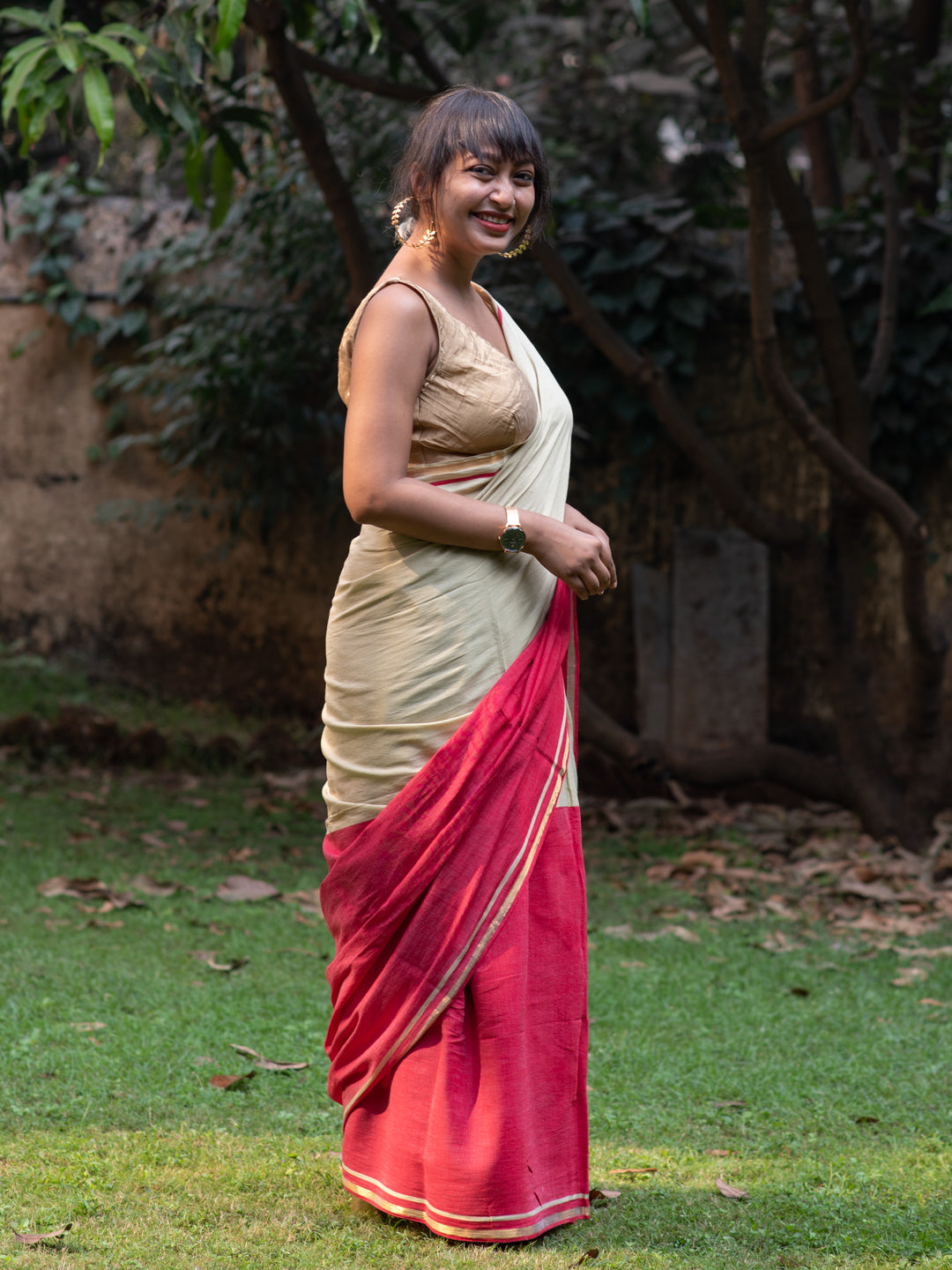 Women's Multicolor Cotton Blend Saree