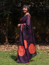 Women's Purple Pure Cotton Saree
