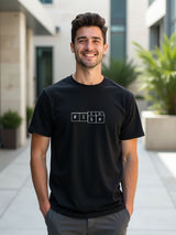 Men's Black Half Sleeves Graphic Printed Cotton Tshirt