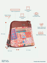 Women's Multicolor Vegan Leather Finish Sling Bag - 4.1L