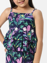 Girls Multicolor Casual Top and Bottom