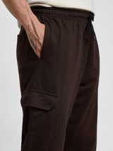 Men's Brown Casual Baggy Fit Solid Cargo