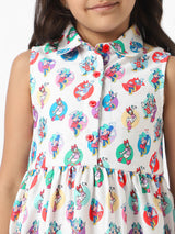 Girls Multicolor Casual Printed Dress