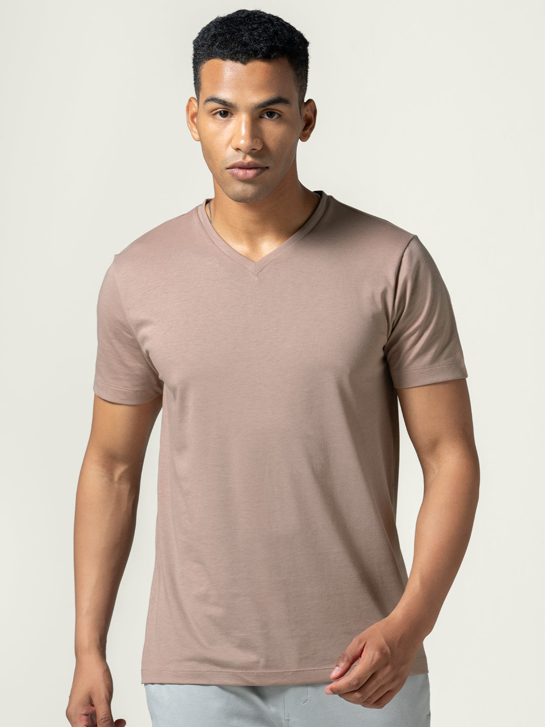 Men's Pink Casual Regular Fit Solid Half Sleeves Tshirt