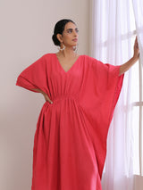 Women's Pink Casual Textured Dress