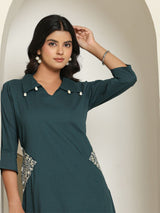 Women's Cowrie-Shell Embellished Kurta Set