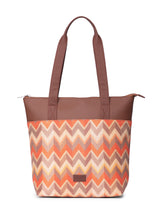 Women's Orange Vegan Leather Finish Tote Bag - 15.5L