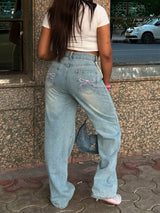 Women's Blue Casual Regular Fit Solid Jeans