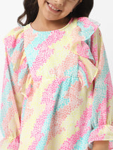 Girls Multicolor Casual Printed Dress