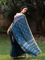 Women's Blue Pure Cotton Saree
