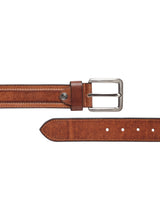 Men's Tan Casual Solid Leather Belt
