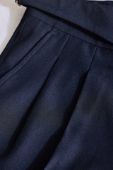 Men's Navy Formal Slim Fit Solid Trouser