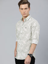 Men's Slim Fit Tropical Full Sleeves Cutaway Collar Casual Shirt