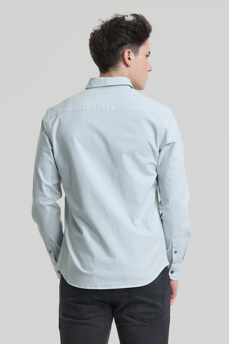 Men's Blue Casual Slim Fit Solid Full Sleeves Shirt