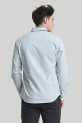 Men's Blue Casual Slim Fit Solid Full Sleeves Shirt