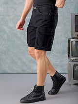 Men's Slim Fit Solid Mid Rise Shorts