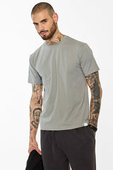 Men's Grey Casual Slim Fit Solid Half Sleeves Tshirt