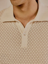 Men's Beige Casual Relaxed Fit Printed Half Sleeves Polo Tshirt