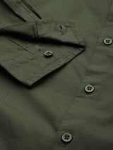 Men's Regular Fit Solid Full Sleeves Mandarin Collar Casual Shirt