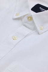 Men's White Casual Slim Fit Solid Full Sleeves Shirt