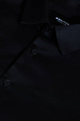 Men's Black Party Slim Fit Solid Full Sleeves Shirt