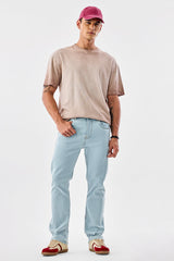 Men's Blue Casual Straight Fit Solid Jeans