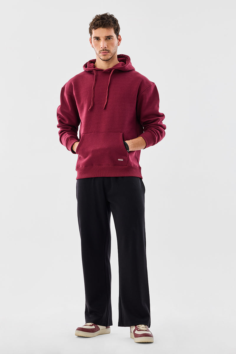 Men's Black Casual Baggy Fit Solid Trousers