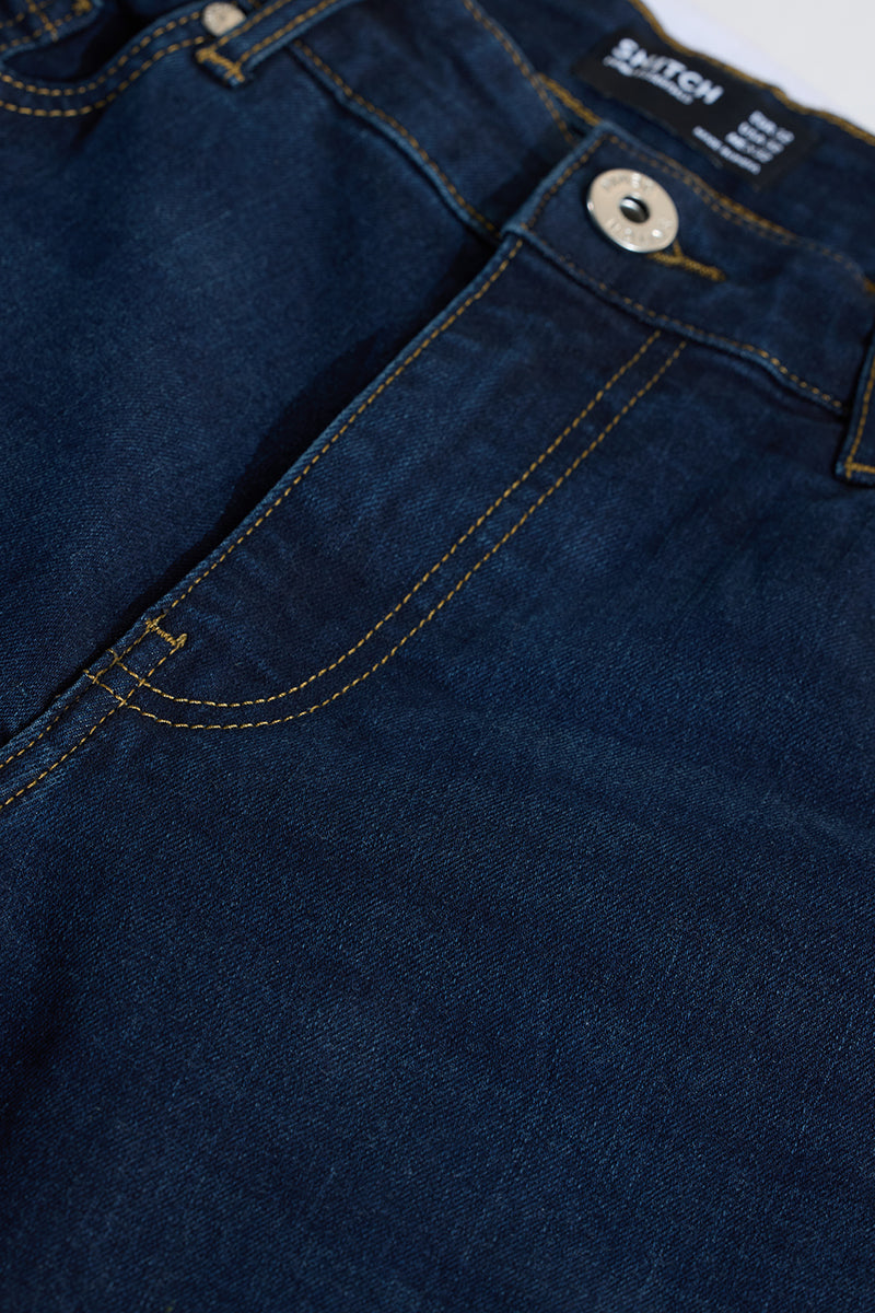 Men's Navy Casual Bootcut Fit Jeans