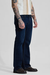 Men's Navy Casual Bootcut Fit Jeans