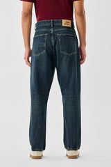 Men's Blue Casual Baggy Fit Solid Jeans