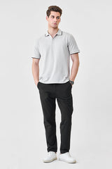 Men's Black Casual Regular Fit Solid Trousers
