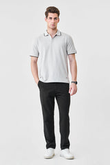 Men's Black Casual Regular Fit Solid Trousers