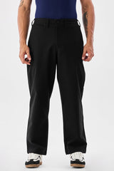 Men's Black Casual Baggy Fit Solid Trousers