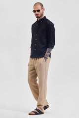 Men's Black Formal Slim Fit Solid Full Sleeves Shirt