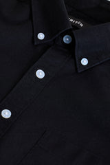 Men's Black Casual Slim Fit Solid Half Sleeves Shirt