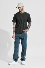 Men's Green Casual Slim Fit Solid Half Sleeves Tshirt