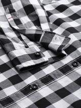 Men's Slim Fit Checkered Full Sleeves Cutaway Collar Casual Shirt