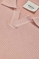 Men's Pink Casual Slim Fit Self-Design Half Sleeves Polo Tshirt